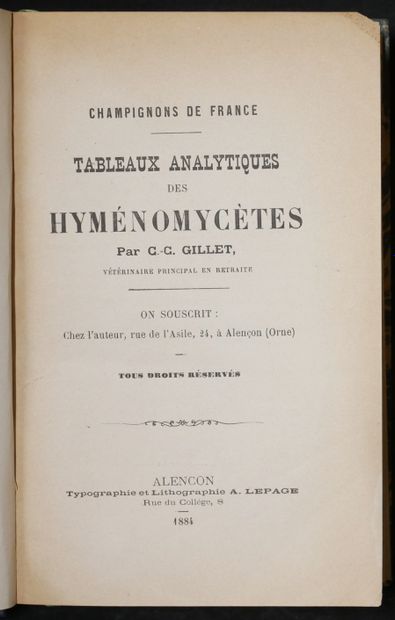 null Claude Casimir GILLET 

- Les Hyménomycètes ou description de tous les champignons...
