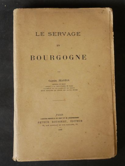 null Gabriel JEANTON. 

Le servage en Bourgogne. Arthur Rousseau, 1906. 

Joint.

•...