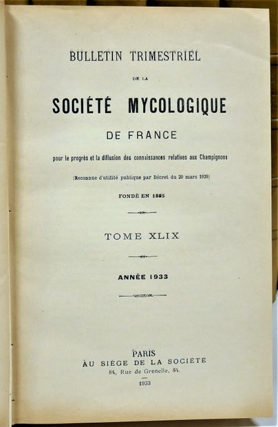 null . Revue Mycologie. Revue mycologique crée par Casimir Roumeguère. Recueil trimestriel...