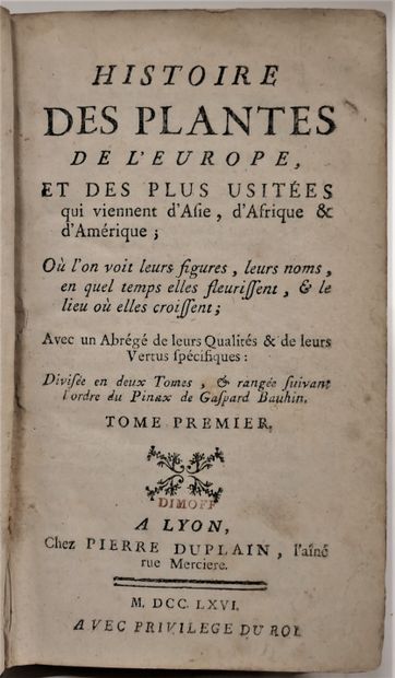 null ANONYMOUS. 

History of the plants of Europe, and of the most used which come...