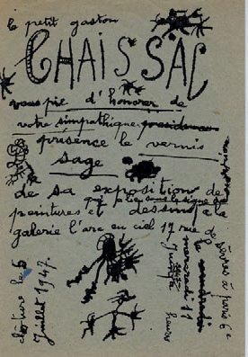 [JEAN DUBUFFET]. GASTON CHAISSAC Catalogue pour l'exposition galerie L'Arc en ciel,...
