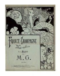 PIERRE BONNARD France-Champagne. Valse de salon pour piano par Marie Gourat. Zincographie... Gazette Drouot