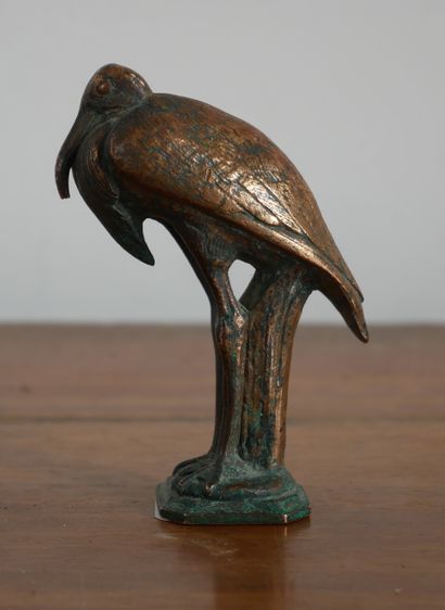 Cachet en bronze en forme de marabout d'Afrique

H...