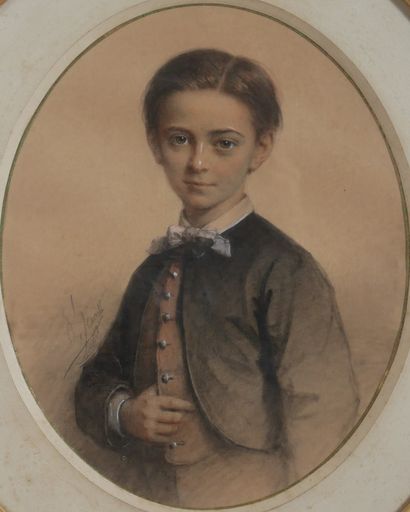null Ecole du XIXème s.

Portrait d'un jeune garçon FOURIER de BACOURT

Fusain ovale...
