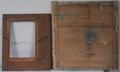 null Un cadre et un panneau en bois pyrogravé

63,5 x 54 - 77 x 75 cm.