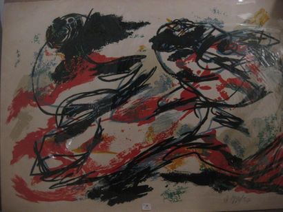 Karel Appel SANS TITRE. 1957 52 x 73cm. Lithographie en couleurs. Epreuve sur vélin...