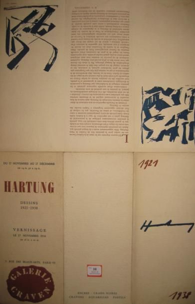 Hans Hartung CARTE D'INVITATION pour l'exposition Hartung, dessins 1921 - 1938 à...