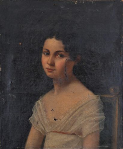 null *Ecole du XIXème s.

Portrait d'une jeune femme à la robe blanche

Huile sur...