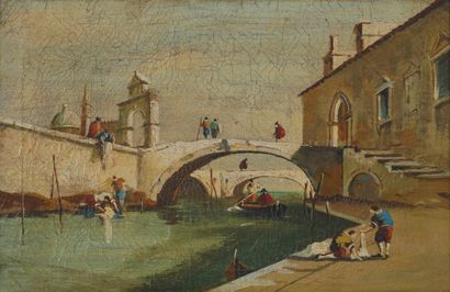 null Ecole dans le goût du XVIIIème s.

Venise animé

Huile sur toile

21 x 31 c...