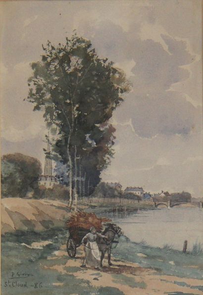 null Paul GIVRY (XIXème-XXème s.)

La charrette remplie de fagots le long de la Seine

Aquarelle...