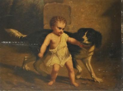 null Ecole française du XIXème s.

Jeune enfant avec chien

Huile sur panneau monogrammée...