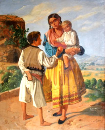 null Pepa DAVILA

Mère et son enfant rencontrant un jeune garçon

Huile sur toile...
