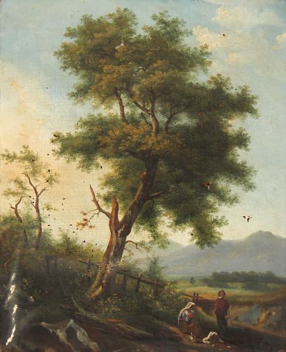 null Ecole du début du XIXème s.

Couple de berger au pied d'un arbre

Huile sur...