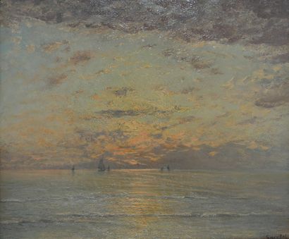 null Gérard BAL (XIX-XXème s.)

Lever de soleil sur la mer

Huile sur toile signée...