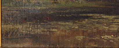 null Auguste ALLONGE (1833-1898)

Bord de rivière

Huile sur toile signée en bas...