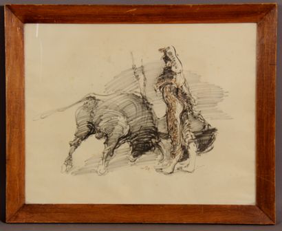 null Monique LANCELOT (1923-1982)

Le torero

Fusain et encre brune signée en bas...