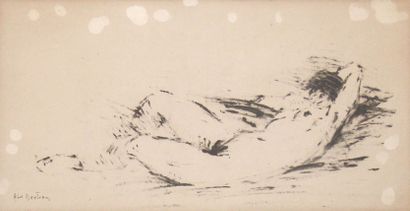 null Abel BERTRAM (1871-1954)

Femme nue allongée

Fusain et gouache sur papier beige...