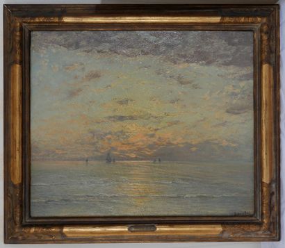 null Gérard BAL (XIX-XXème s.)

Lever de soleil sur la mer

Huile sur toile signée...