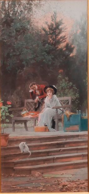 null Marcus STONE (1840-1921) d'après

Scènes galantes, 1882

Paire d'estampes polychromes

57...