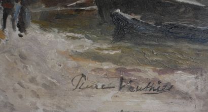 null Pierre VAUTHIER (1845-1916)

Quai de Seine en hiver

Huile sur panneau signée...