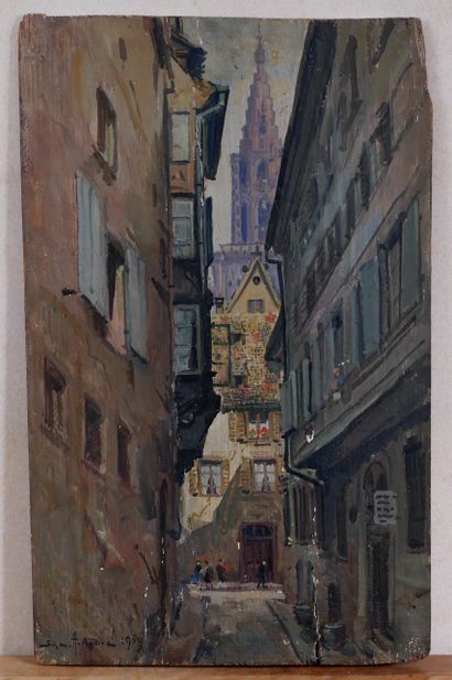 null André SCHMITT (1888-1961)

Vue de la rue du Sanglier, Strasbourg

Huile sur...