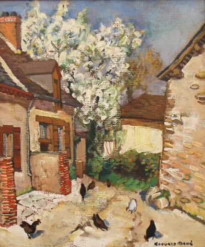 null Edouard MAHE (1905-1992)

Cour de ferme avec des poules

Huile sur toile signée...