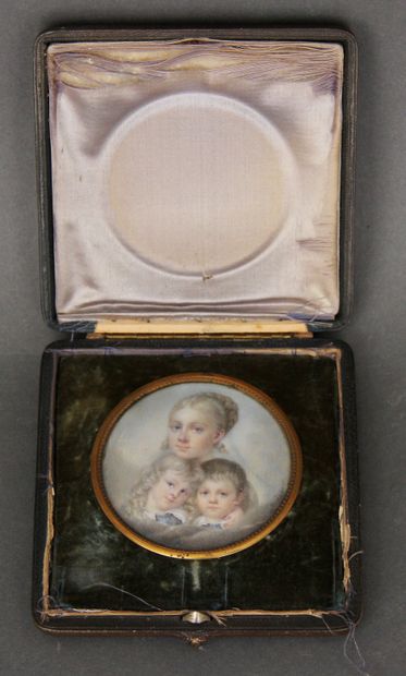 null Ecole du XIXème s.

Portrait de Mme Ann MERLIN née CULLUM et de ses deux enfants...