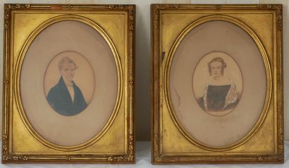 null Ecole du XIXème s.

Portraits d'un couple

Paire d'aquarelles gouachées ovales

11,5...