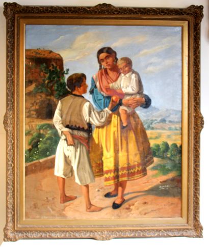 null Pepa DAVILA

Mère et son enfant rencontrant un jeune garçon

Huile sur toile...