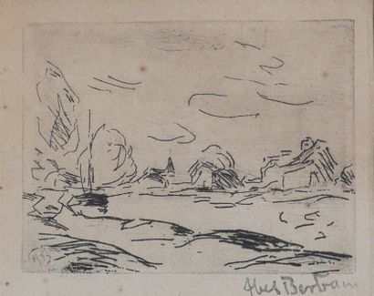 null Abel BERTRAM (1871-1954)

- Paysage

Eau-forte signée en bas à droite au cachet

10...