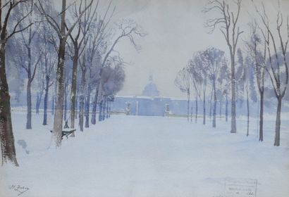 null Henri ZUBER (1844-1909)

Effet de soir par la neige au Luxembourg

Aquarelle...