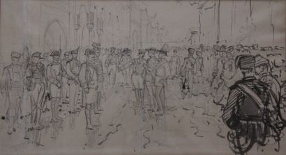 null Daniel VIERGE (1851-1904)

La revue des troupes

Lavis d'encre signé en bas...