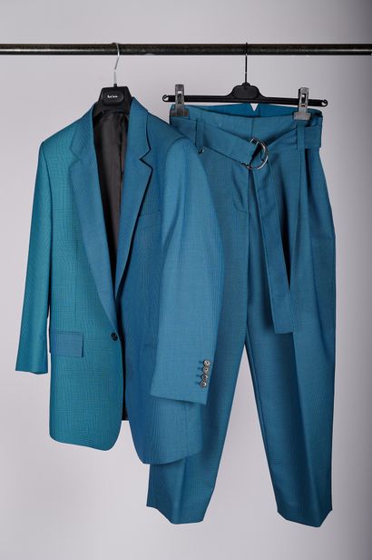 null Paul SMITH

Lot including a blazer jacket and a set of blue Prince of Wales...