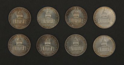 Huit pièces de 100 FF en argent 1982