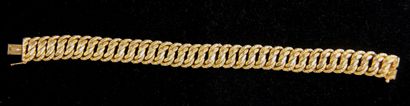 null Bracelet à maillons creux en or jaune 18k, pds : 23,2 g.