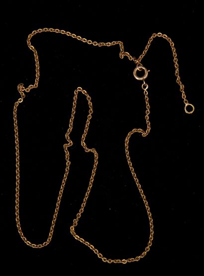 null Necklace in 18k yellow gold, L : 52 to 58 cm, weight : 9 g.