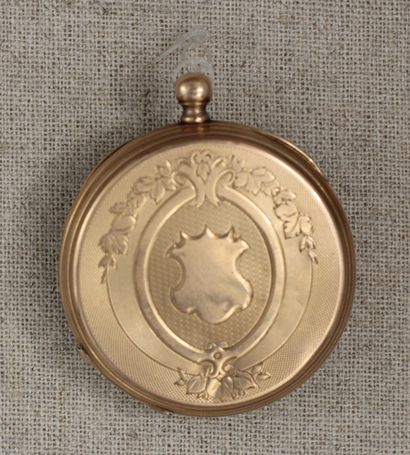 null Pocket watch in 18k yellow gold with medallion, gross weight: 49.8 g. (missing...