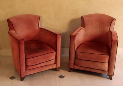 null Jules LELEU (1883-1961)

Pair of bergères in stained beech with a slightly enveloping...
