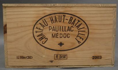 null 12 	bouteilles 	Château 	HAUT BATAILLEY, 5° cru 	Pauillac 	2003 cb