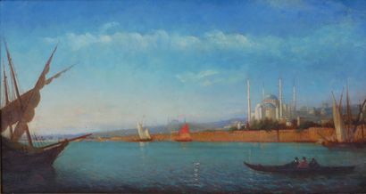 null Modern school

View of Constantinople

Oil on panel

31,5 x 59 cm (accidents,...