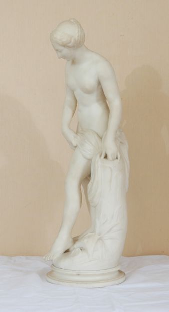 null Etienne Maurice FALCONET (1716-1791) after

The bather

Sculpture in white marble

H...