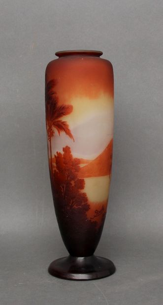 null French work

Baluster vase with a shouldered body and a small open neck on a...