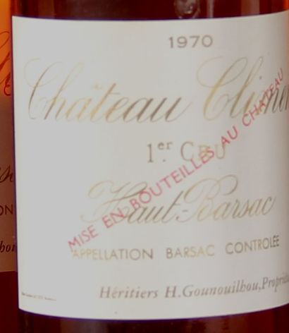 null 6 	bouteilles 	Château 	CLIMENS, 1° cru 	Barsac 	1970	 (4 J)