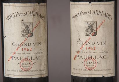 null 2	 bouteilles 	MOULIN DES CARRUADES, 		Pauillac 	1962	 (es, LB)