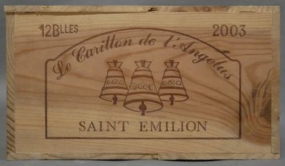 null 12 	bouteilles 	CARILLON D'ANGÉLUS, 		St-Émilion 	2003 cb