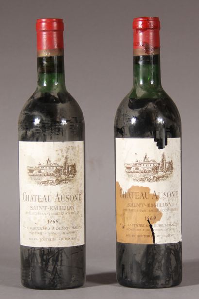 null 2 	bouteilles 	Château AUSONE, 1° Grand Cru 	St-Émilion 	1969	 (es, 1 LB, 1...