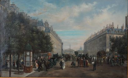 null French school of the 19th century.

Royal Street, Paris

Oil on canvas signed...