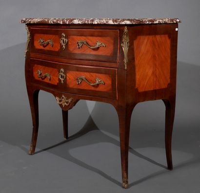 null Regency style chest of drawers, opening with two drawers on two rows separated...
