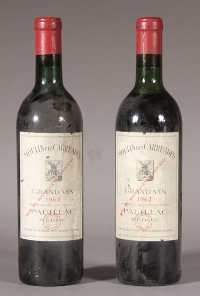 null 2 bottles MOULIN DES CARRUADES, Pauillac 1962 (es, LB)