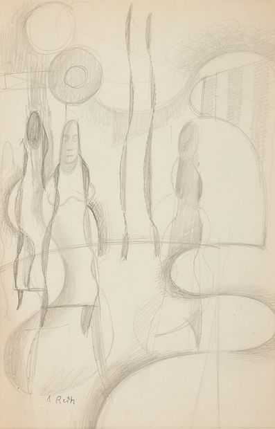 null Alfred RETH (1884-1966)

Three women in a landscape

Graphite on paper signed...